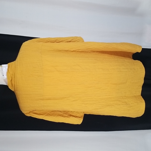 Lane Bryant  Yellow Texturized V neckline bow Top blouse Size 22 - Picture 5 of 12